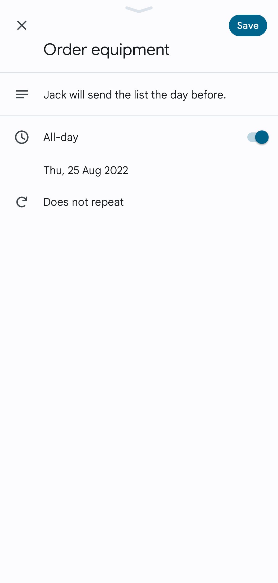 Task Title and Description on Google Calendar