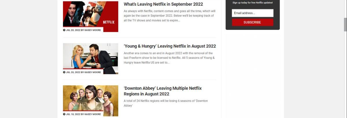 What's On Netflix website