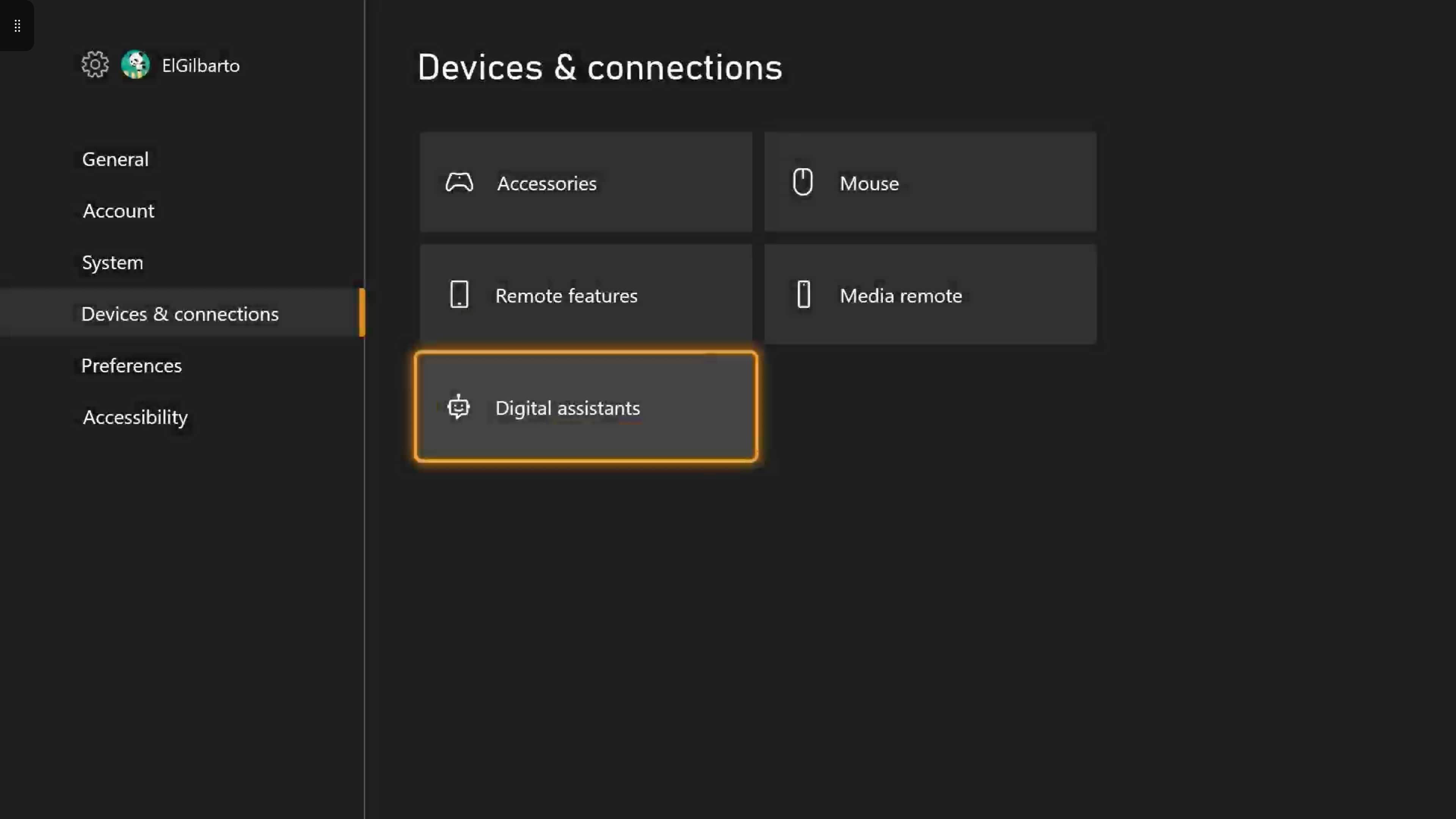 xbox devices and connections window