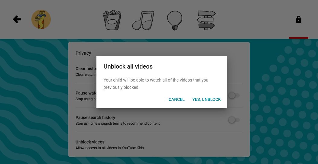 youtube kids unblock all videos