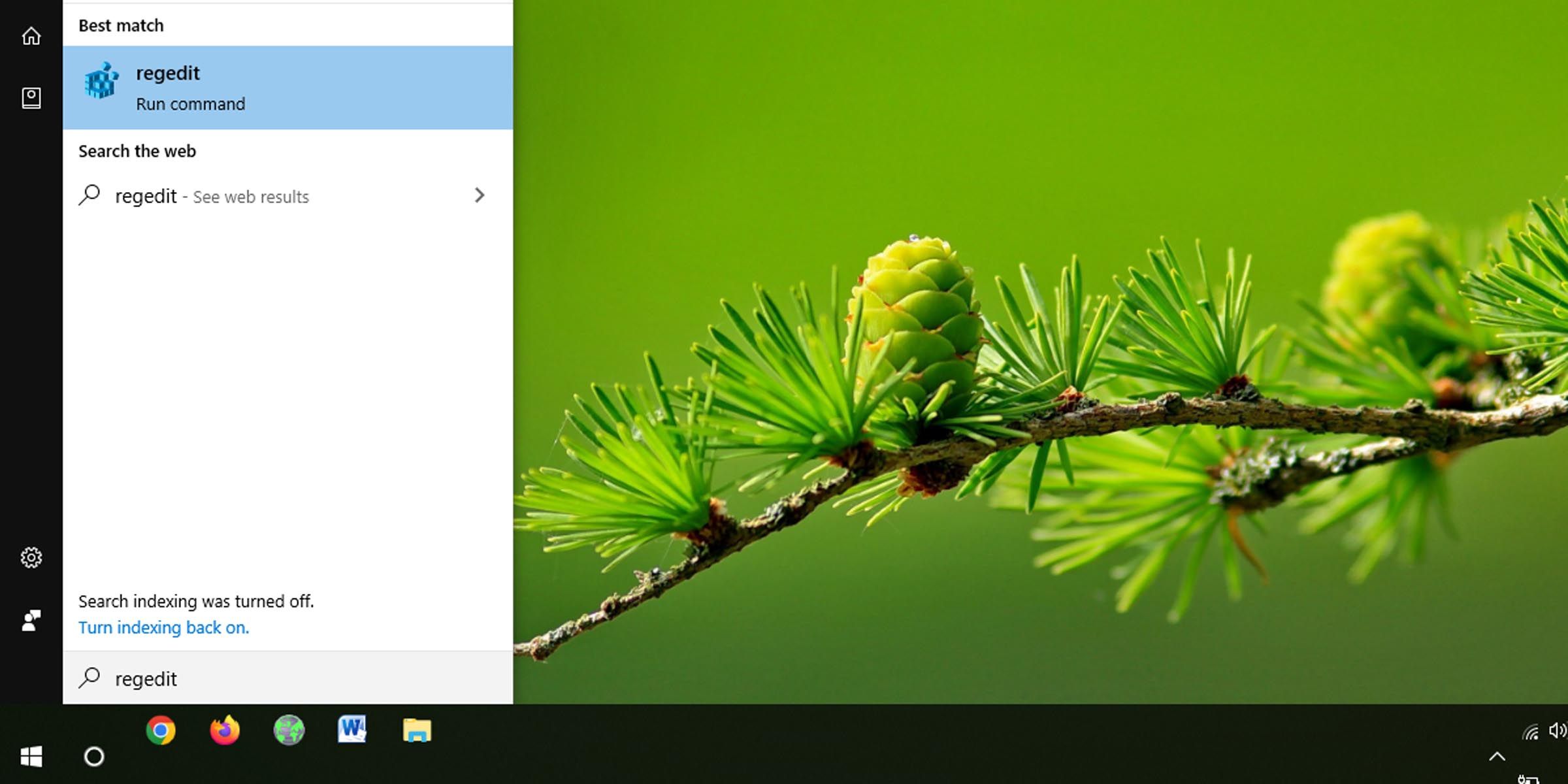 Opening Windows 10 registry editor
