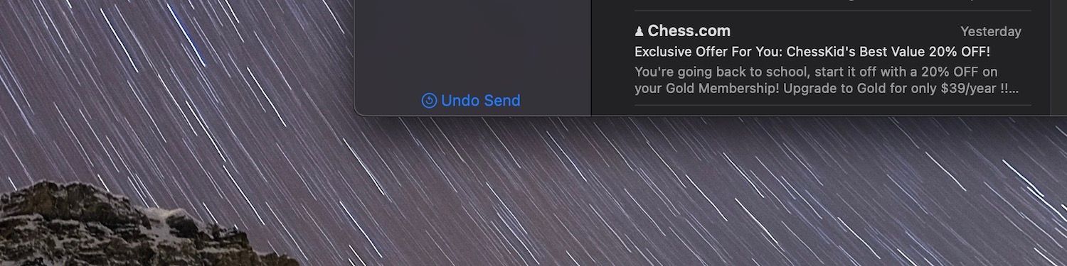 Cancelling email delivery on Mac.