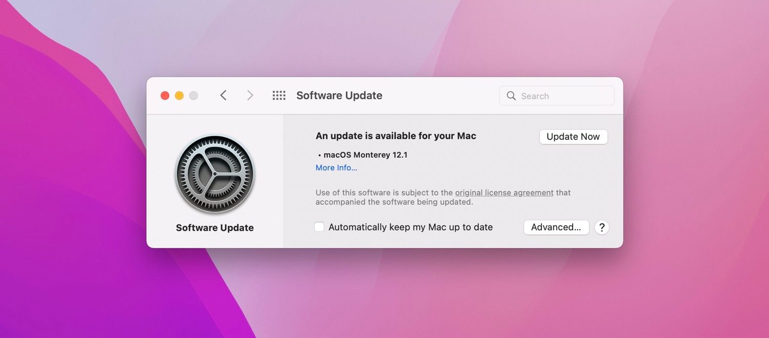 Software Update screen on a Mac.