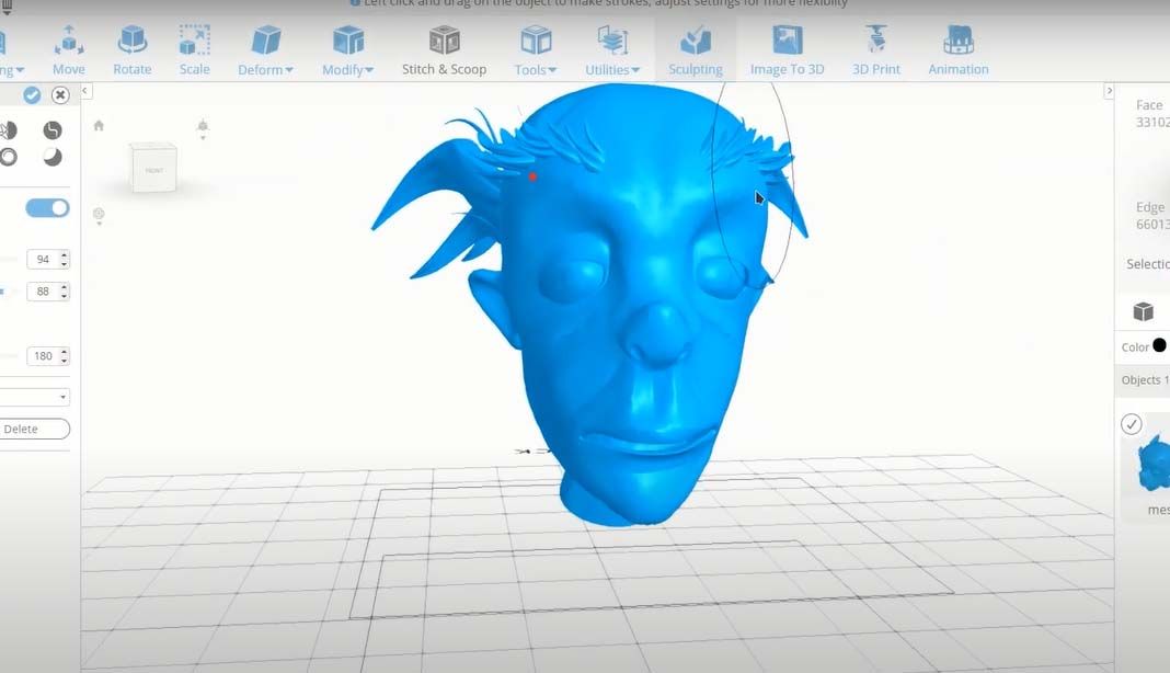 Creating a 3D model in SelfCAD software