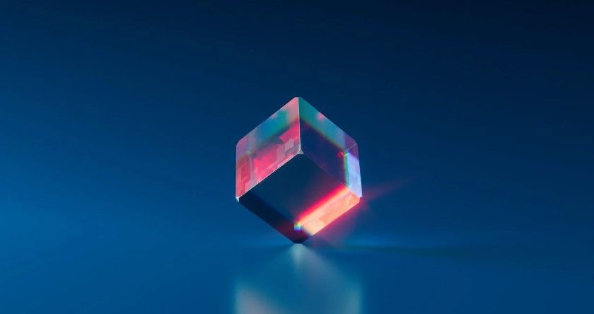 A 3D render of diamond in a blue background