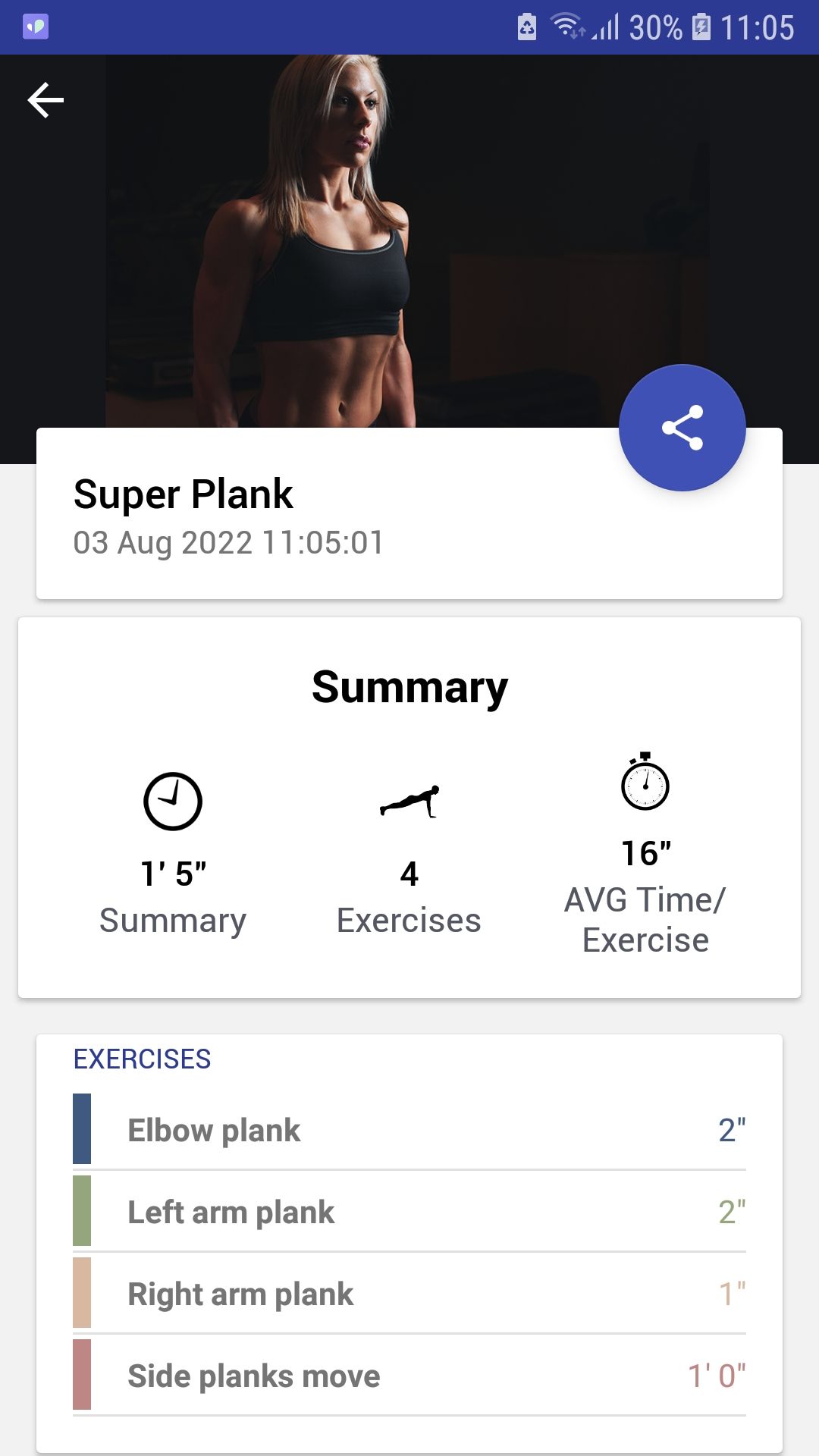 5 Minute Plank mobile exercise app summary