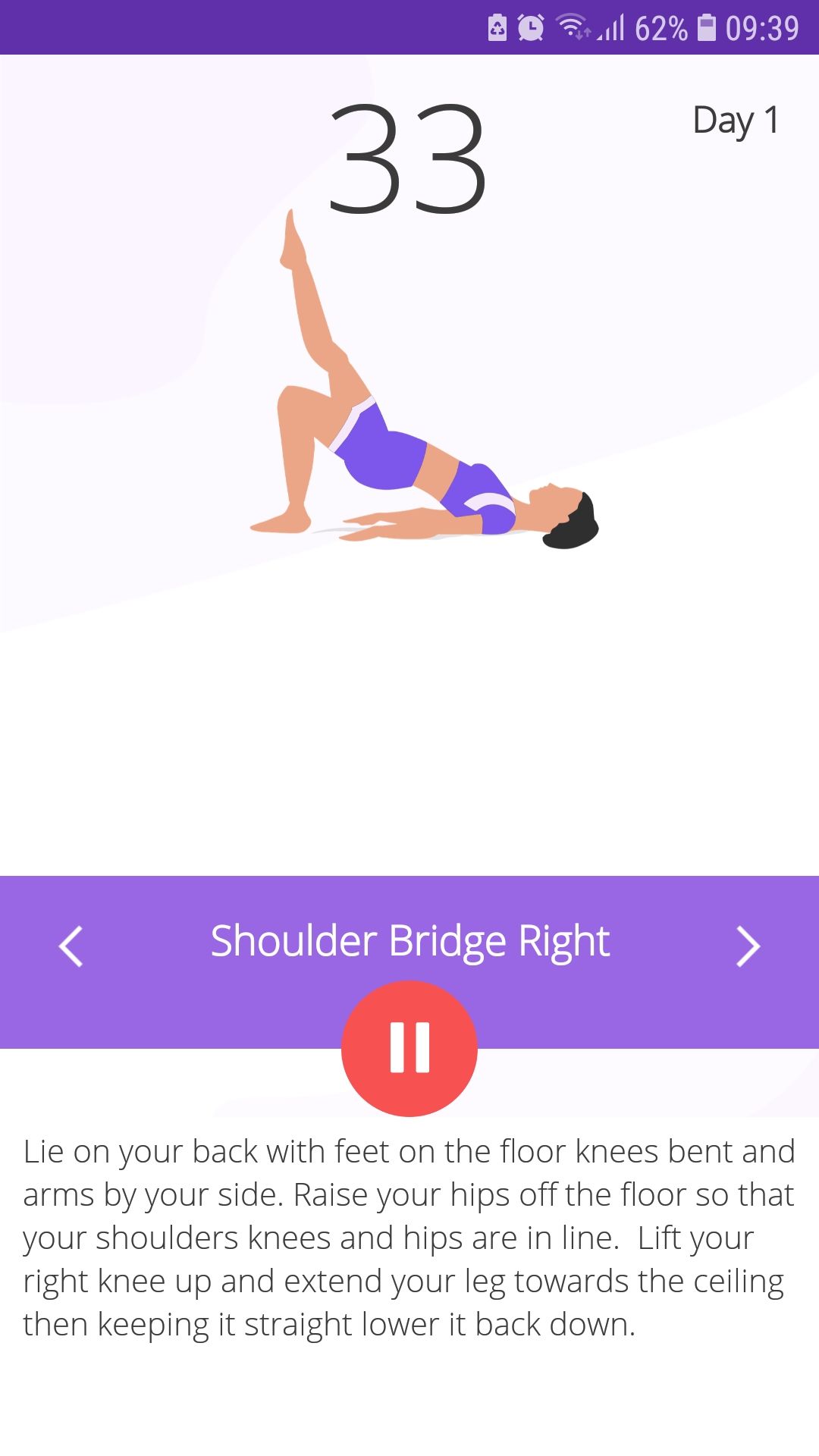 5 minute Pilates mobile fitness app
