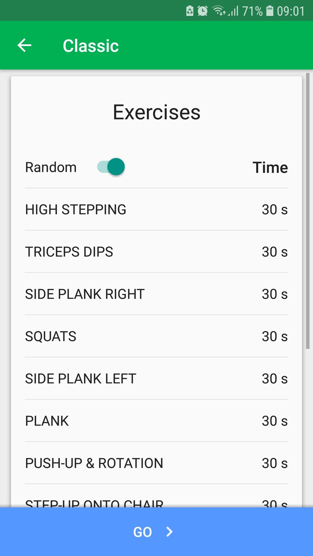 7 MINUTE WORKOUT mobile fitness app classic workouts
