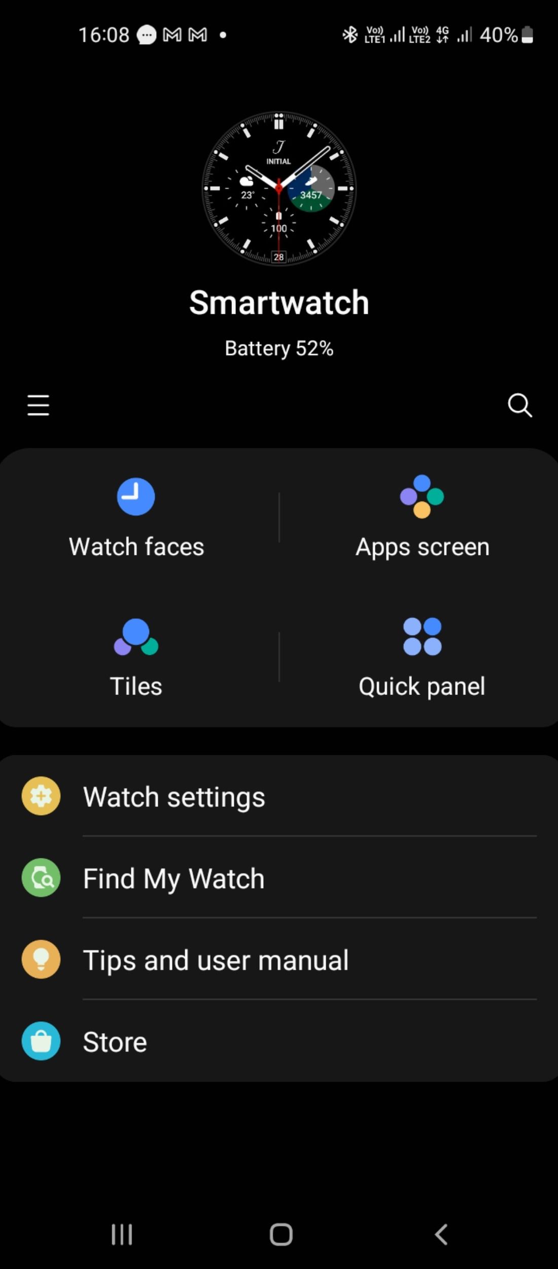 Watch settings on your Galaxy wearable app