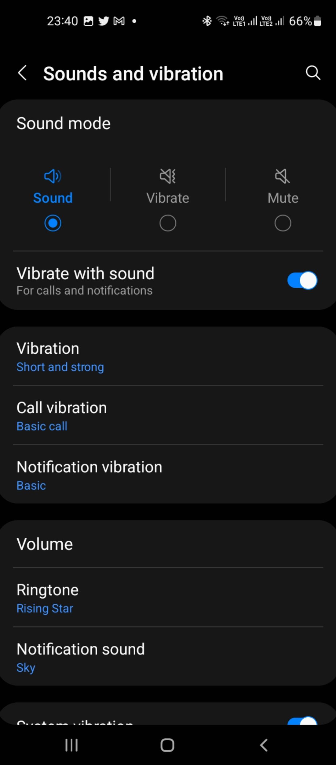Customizing vibration and sound settings on companion wearable app