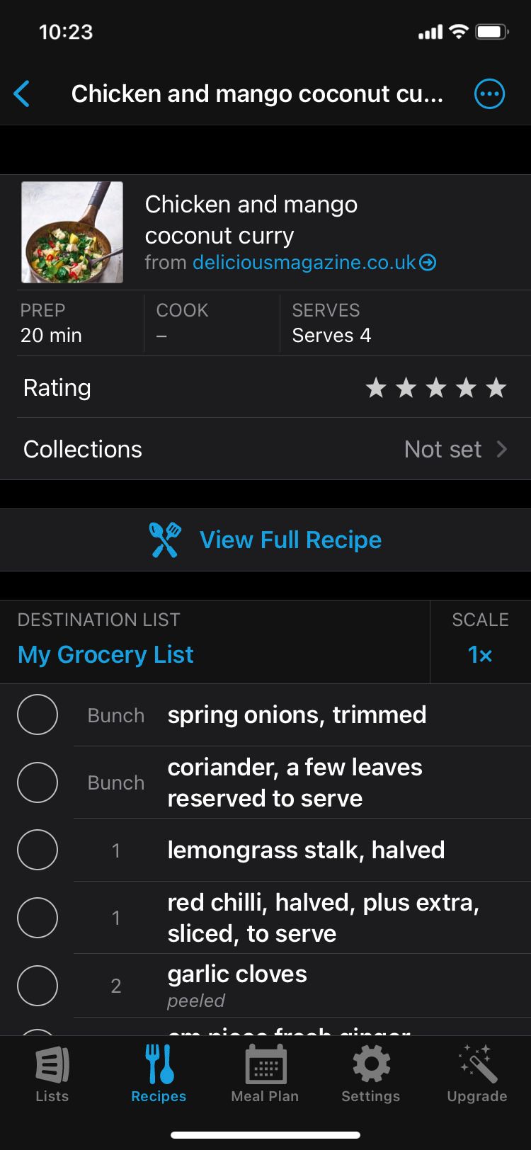 AnyList app imported recipe example