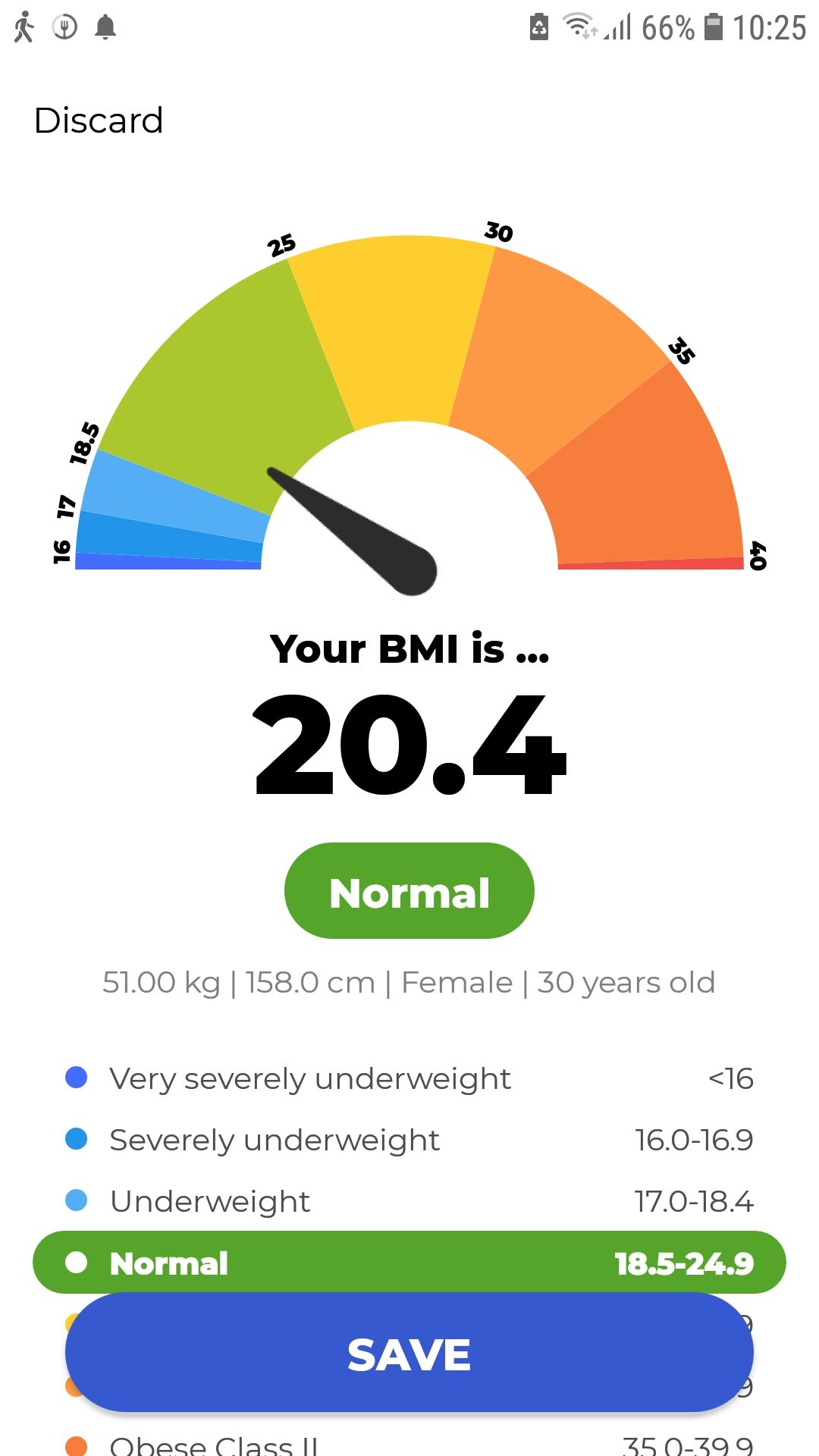 Leap Fitness BMI Calculator mobile app