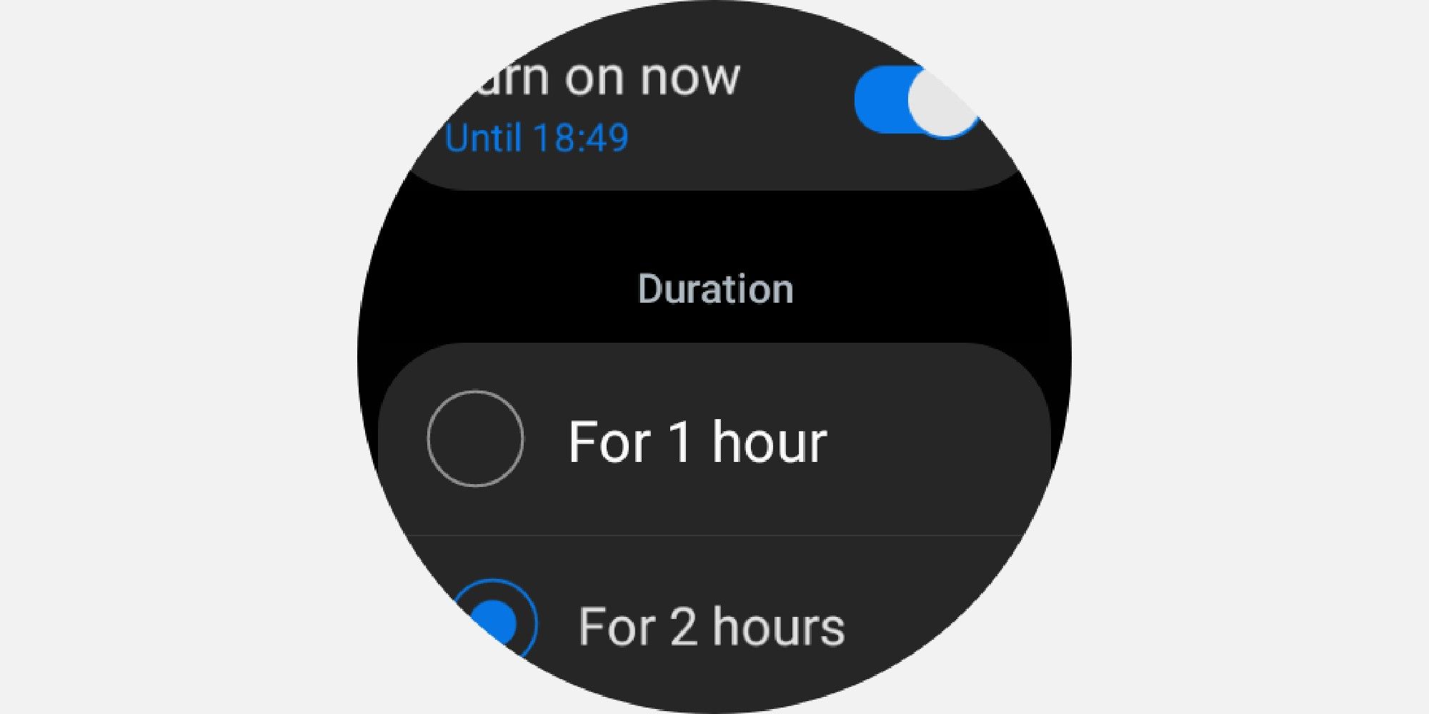 Enabling bedtime mode on Wear OS smartwatch
