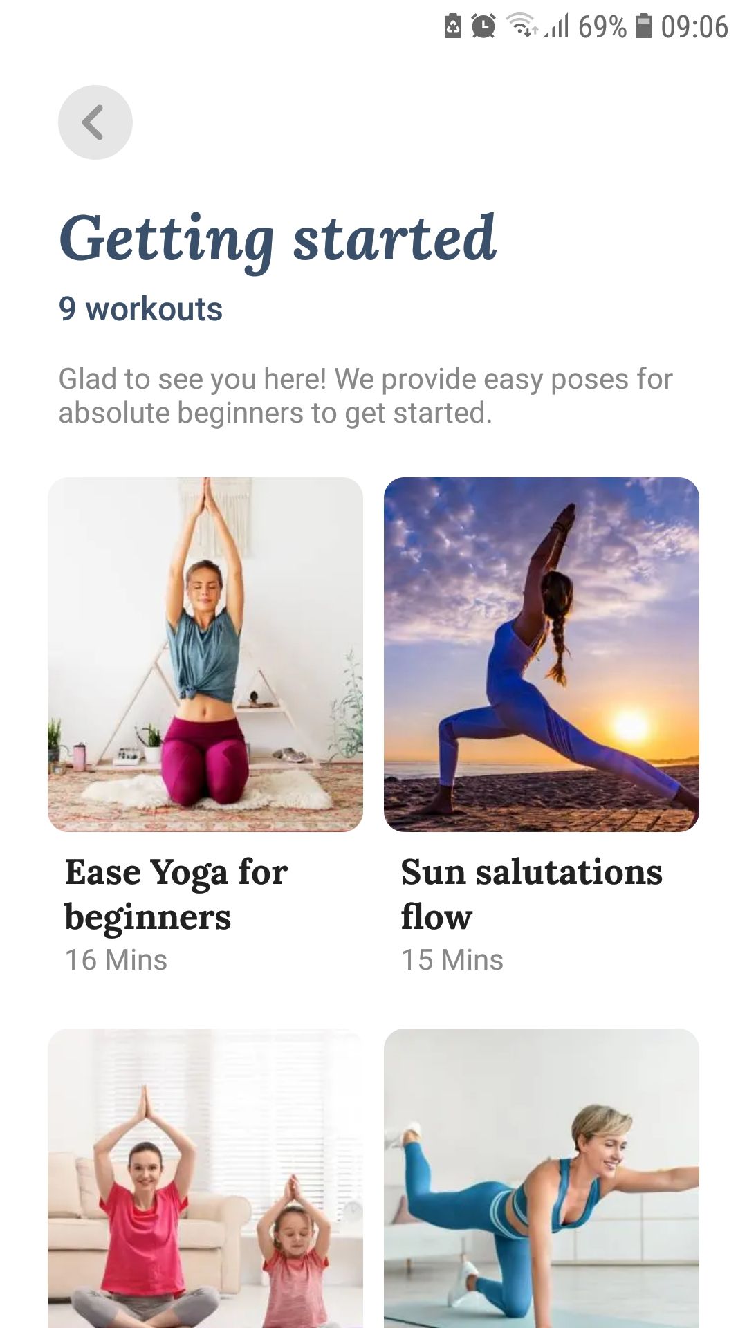 Beginner Yoga mobile workout app beginners workouts