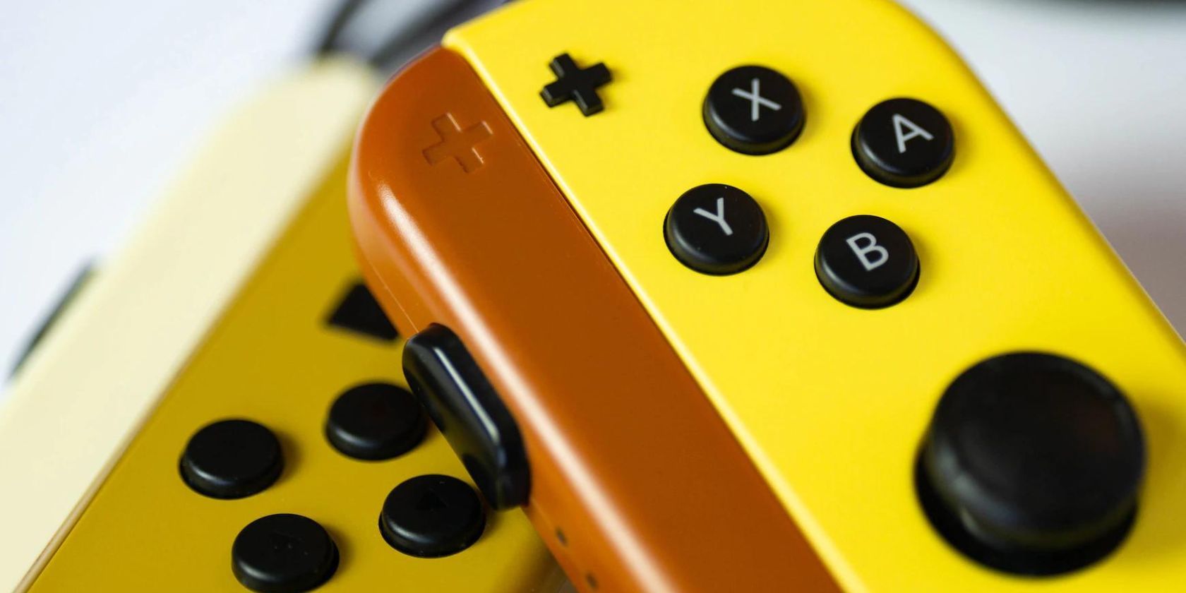 Close up of Nintendo Switch Pikachu and Eevee Joy Cons