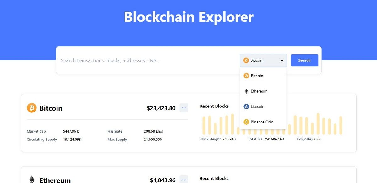 The CoinMarketCap Blockchain Explorer