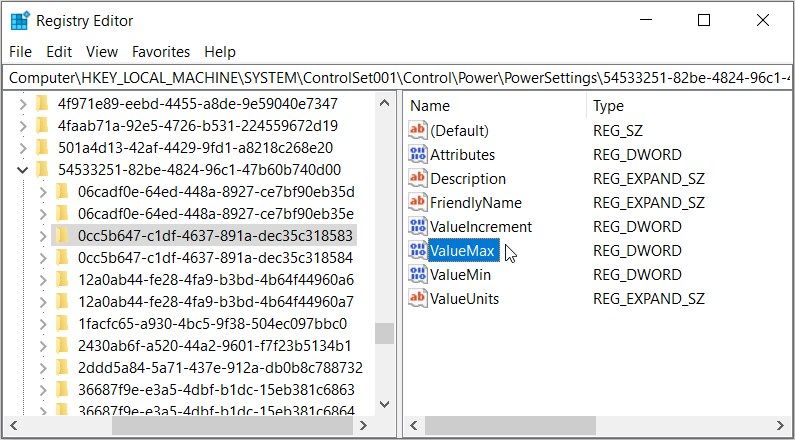 Configuring the Core Parking Tool Using the Registry Editor