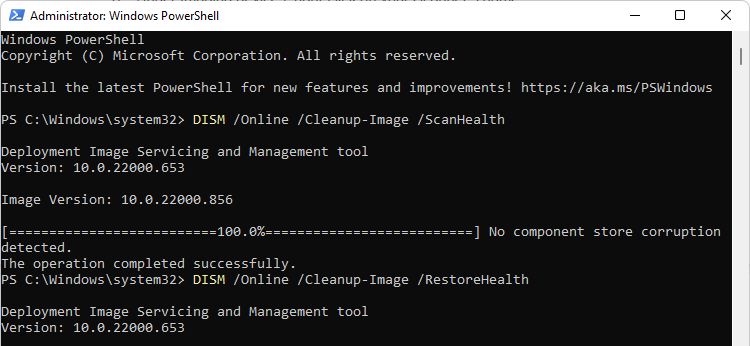 DISM Commands In PowerShell