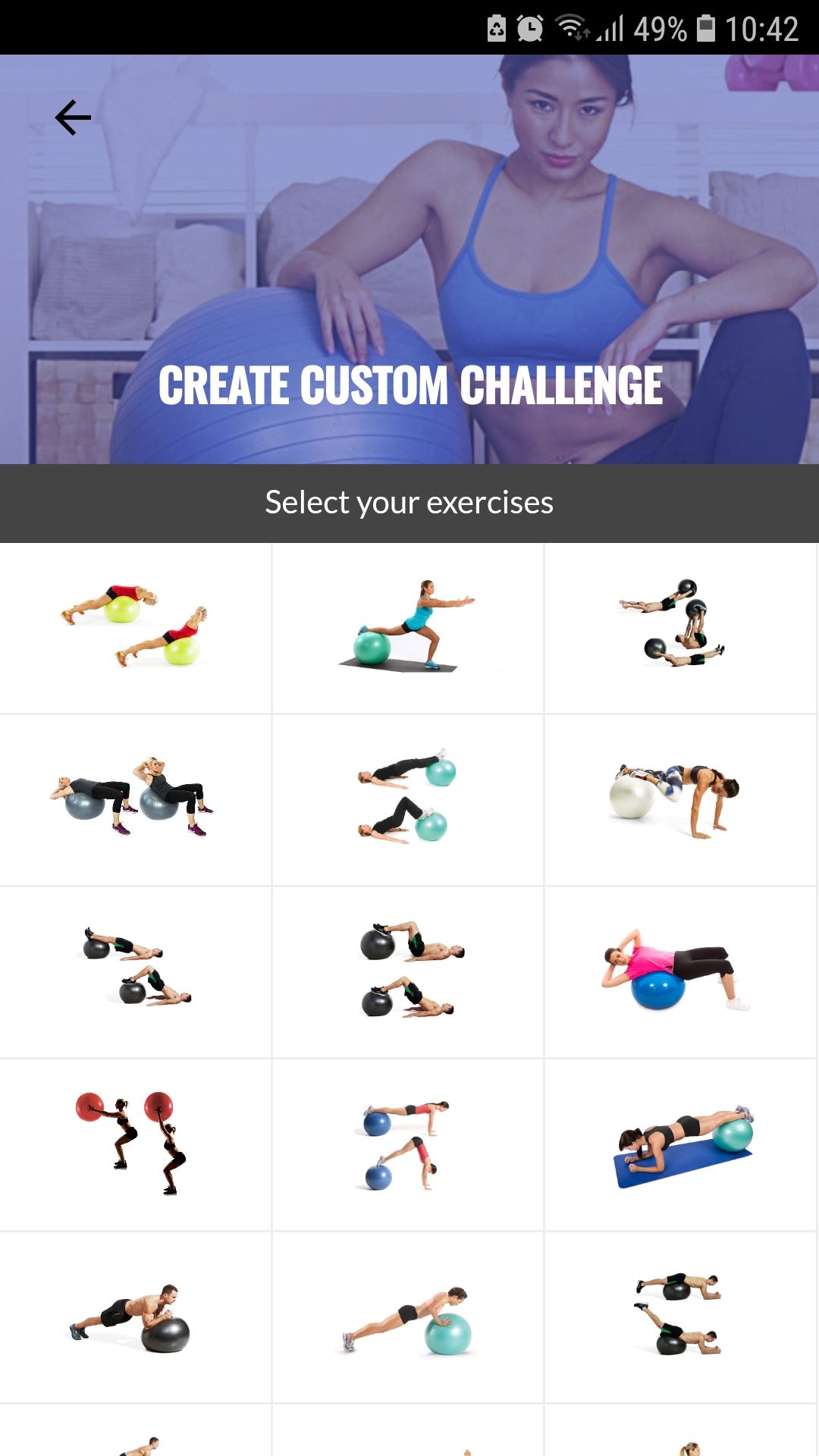 Exercise Ball Workout mobile fitness app custom