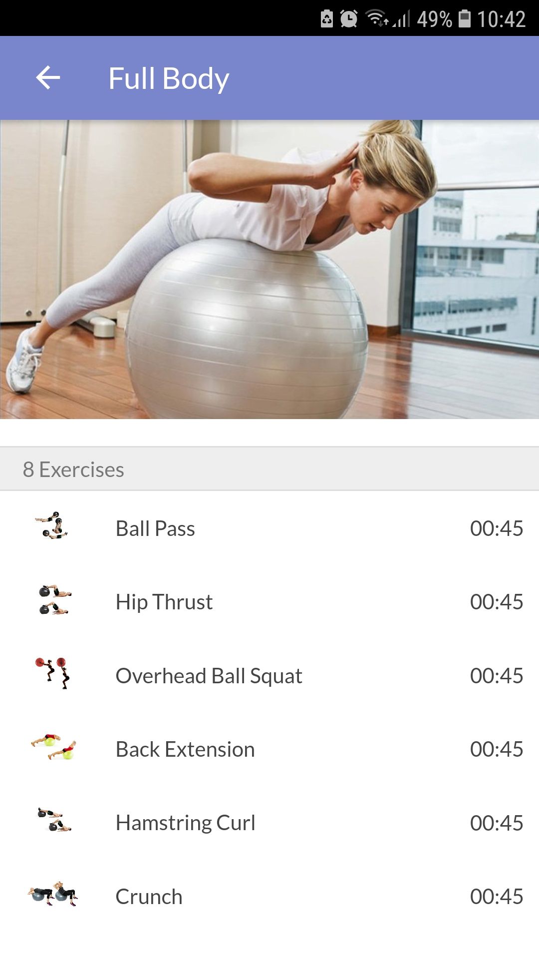 Exercise Ball Workout mobile fitness app full body