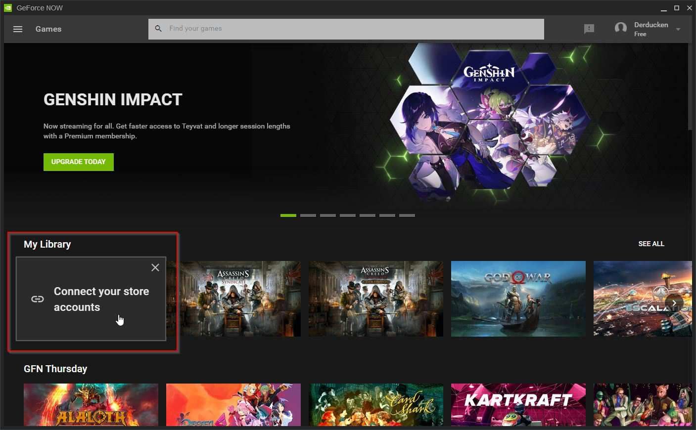 GeForce NOW Connect Store Accounts