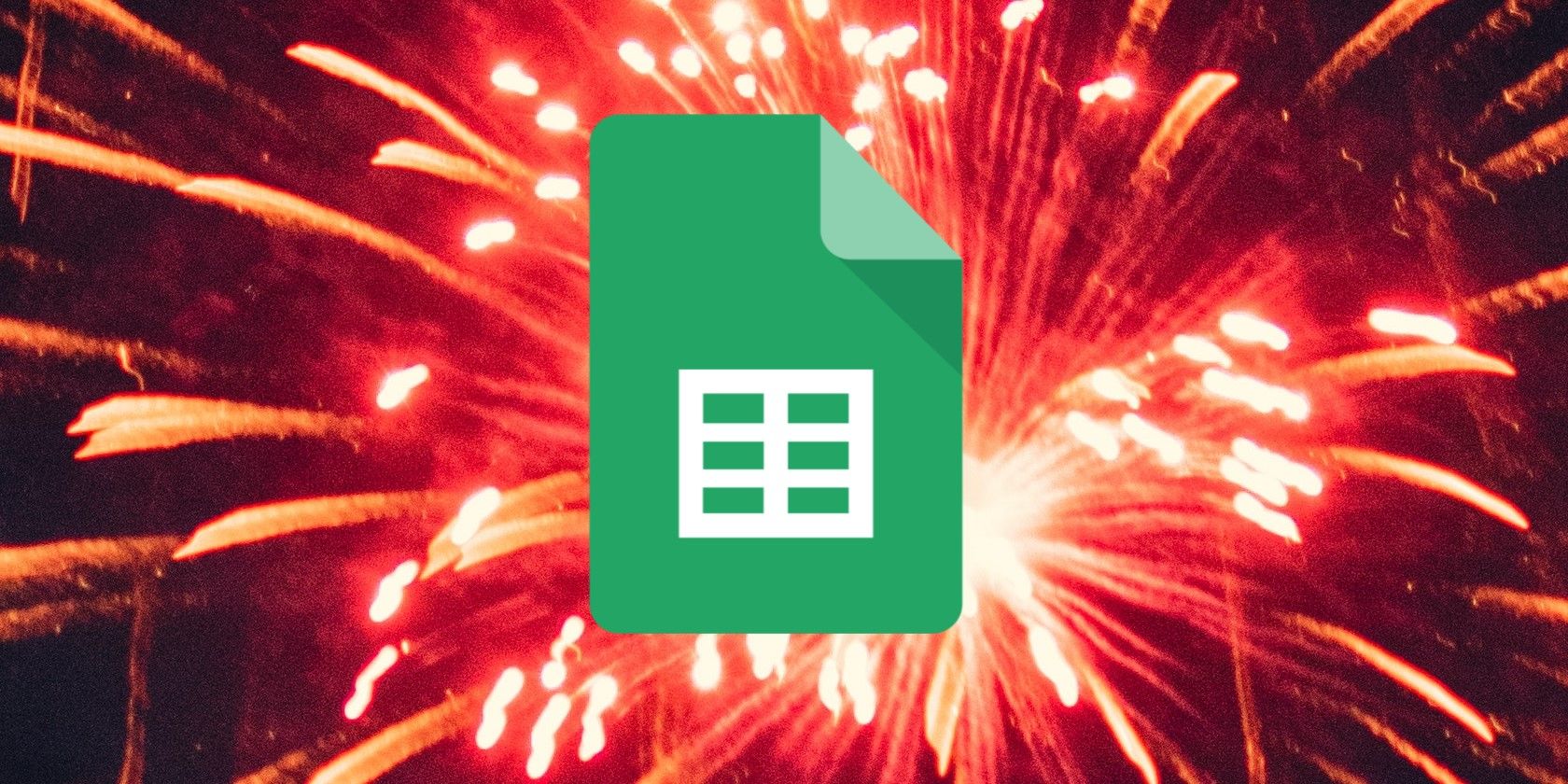 Google Logo Floating Over Fireworks