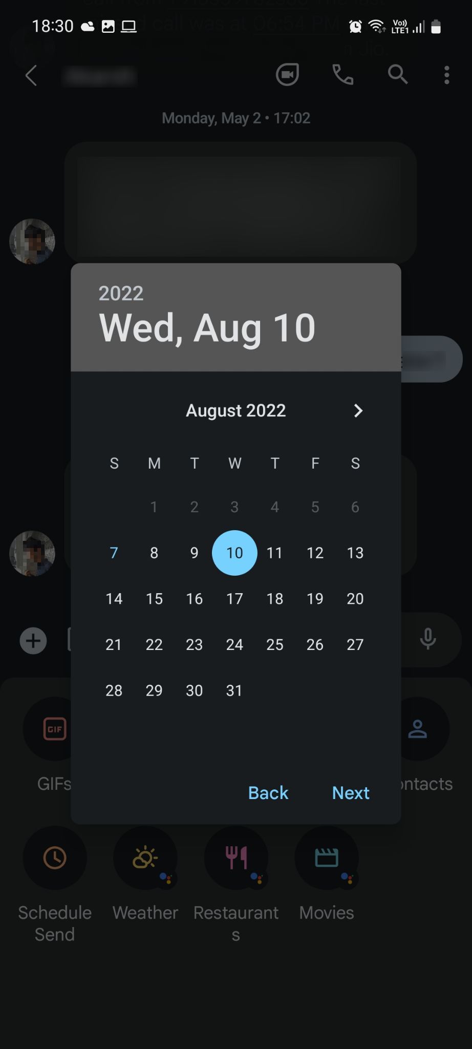 Google Messages Schedule send message select date