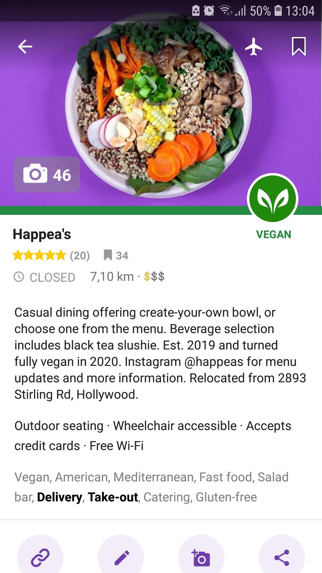 HappyCow mobile food app restaurant