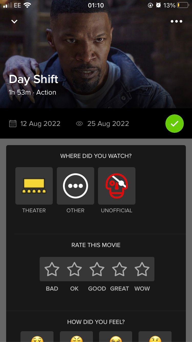 The page for Day Shift on the iOS TV Time app