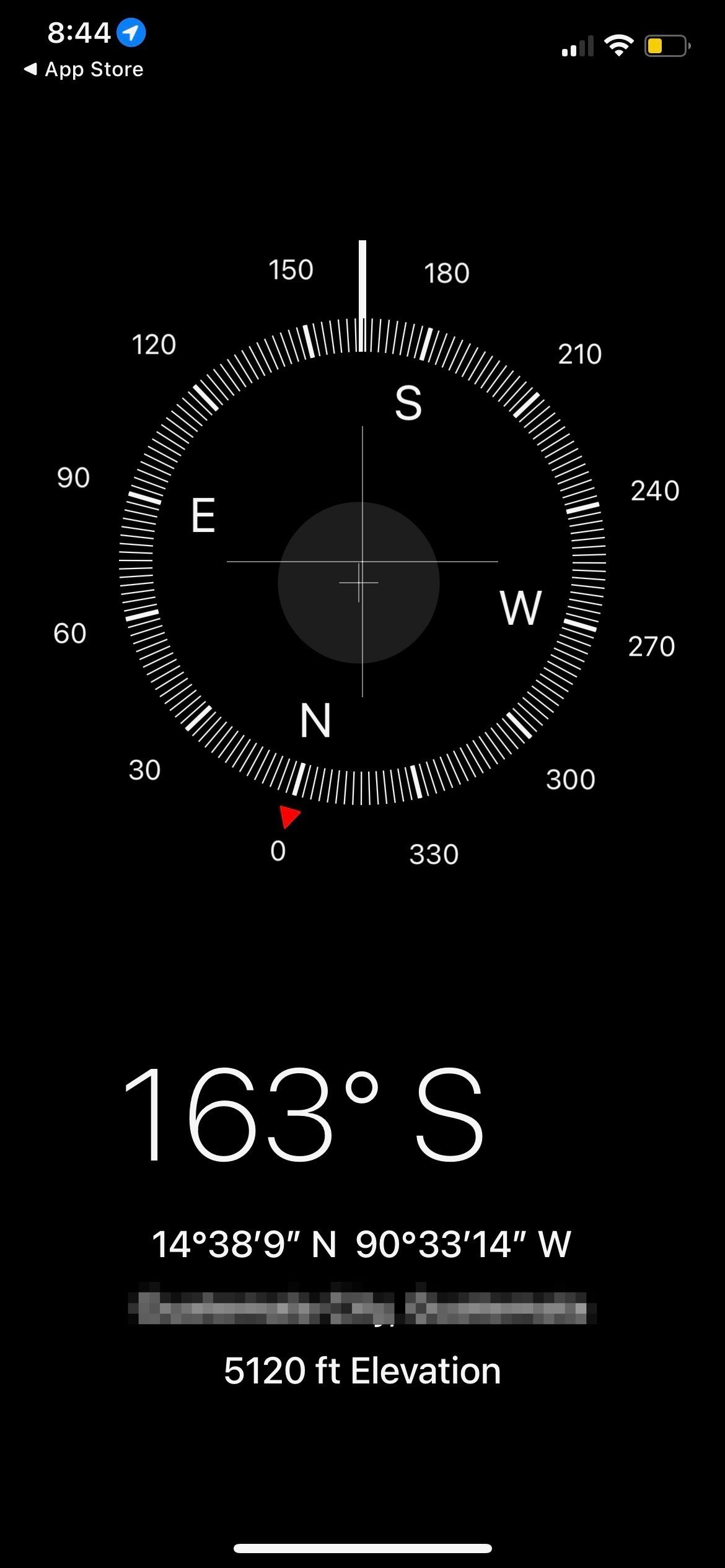 Compass app on iPhone
