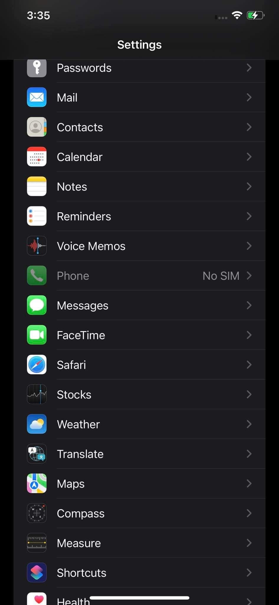 Opening Safari Settings in iPhone’s Settings App