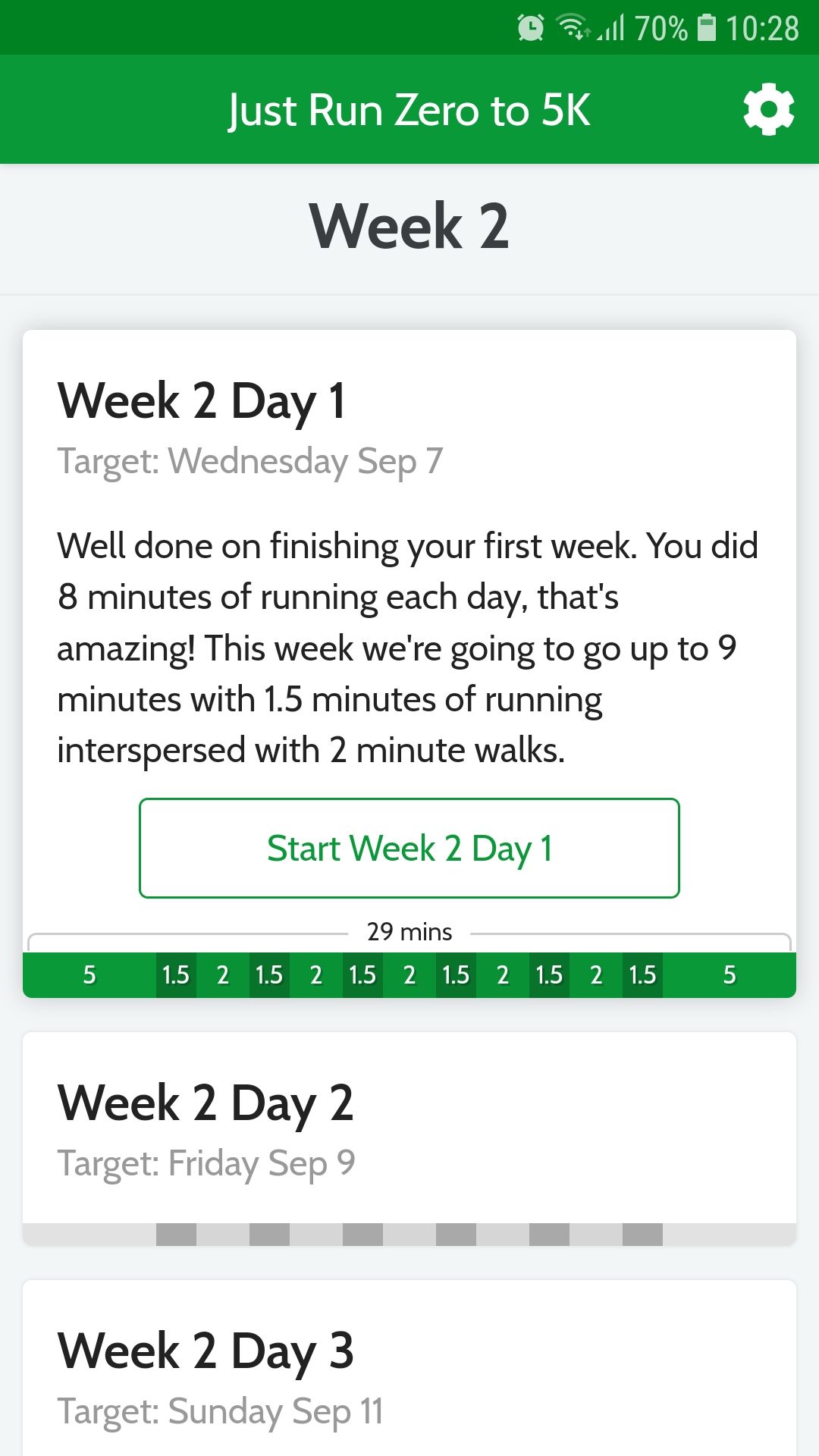 Just Run mobile couch to 5K training app
