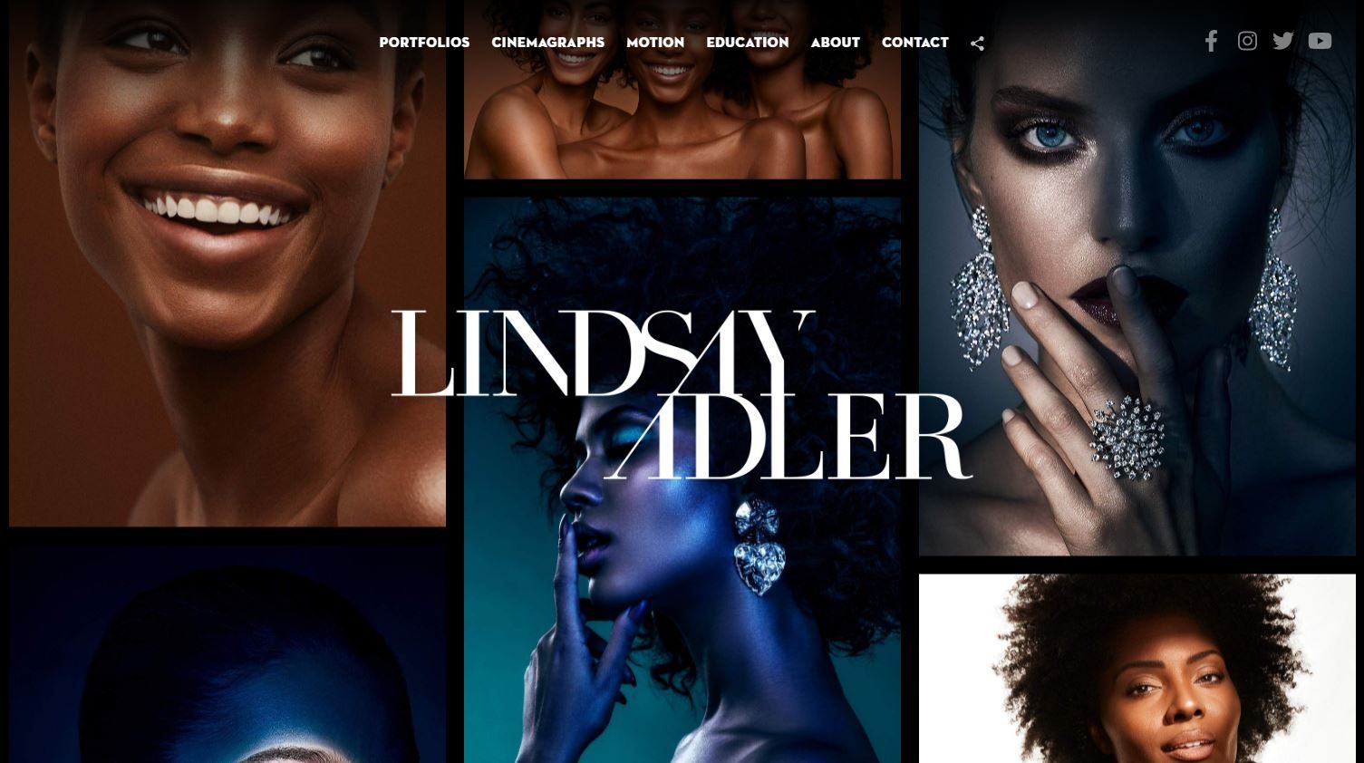 Lindsay Adler Photography landing page screenshot