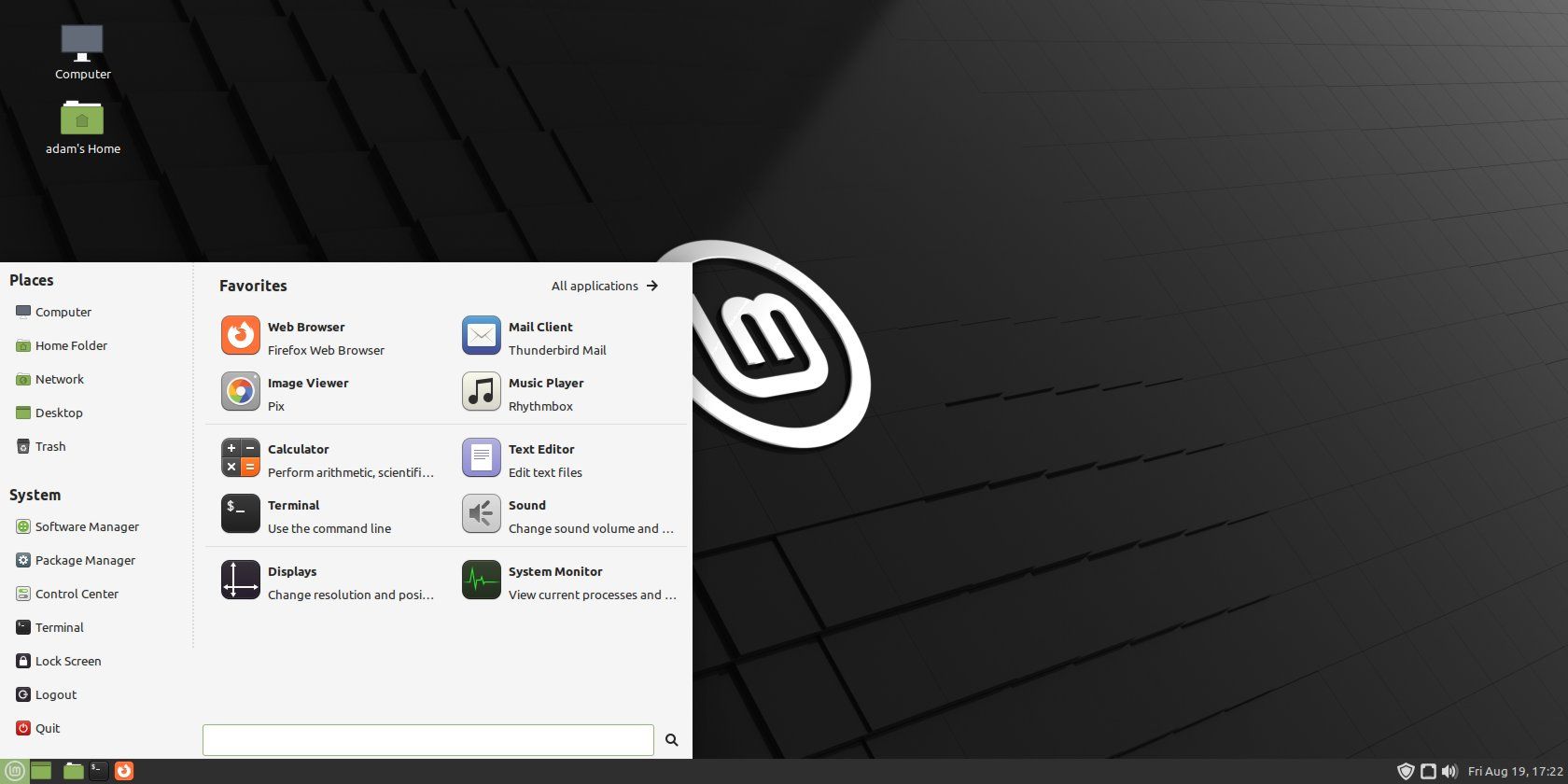 The Linux Mint 21 MATE Edition desktop.