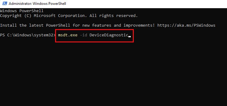 MSDT Command In PowerShell
