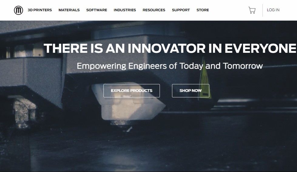 The home page of Makerbot