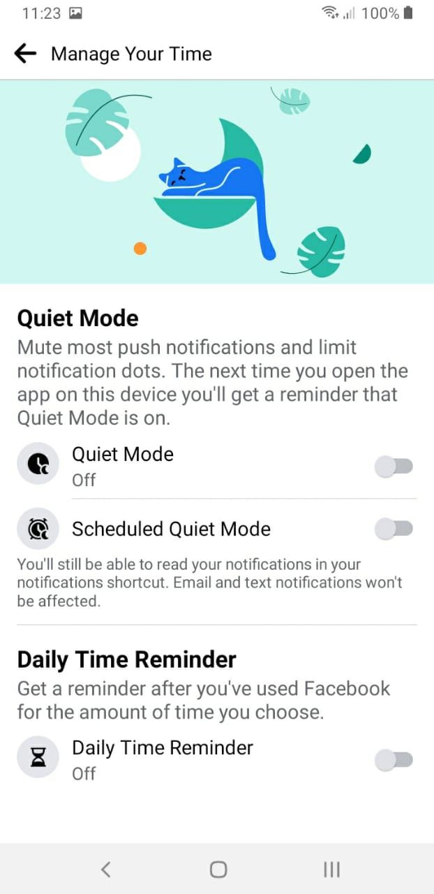 Manage Your Time Options in the Facebook App Settings