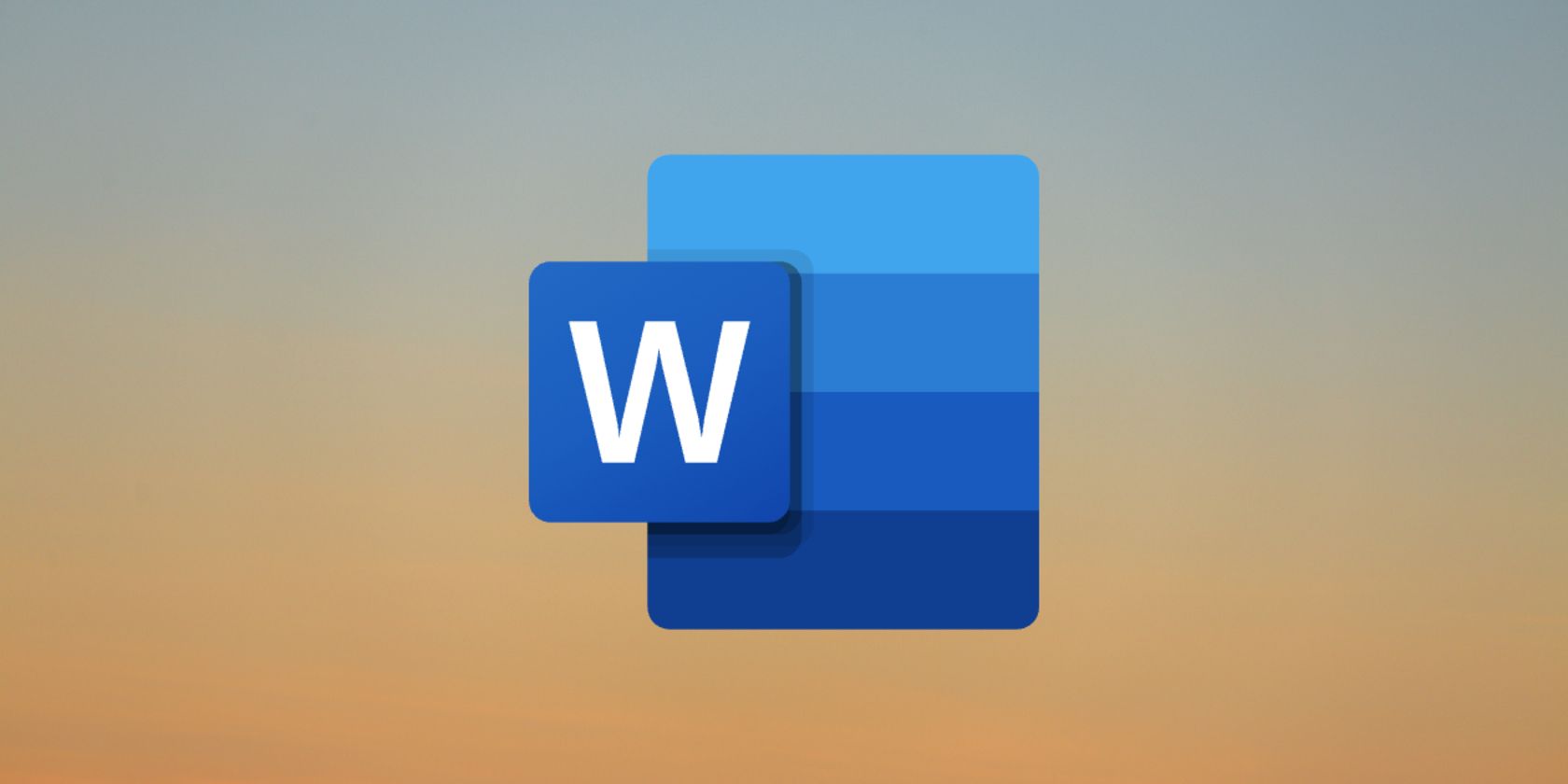 Microsoft Word logo on a gradient background