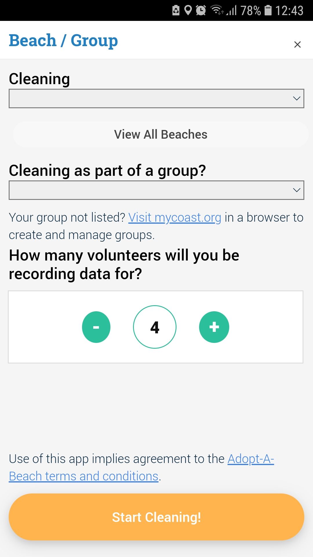 MyCoast mobile cleanup app cleaning