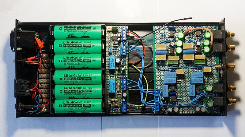 Opened Phono Preamp Exposing Circuitry