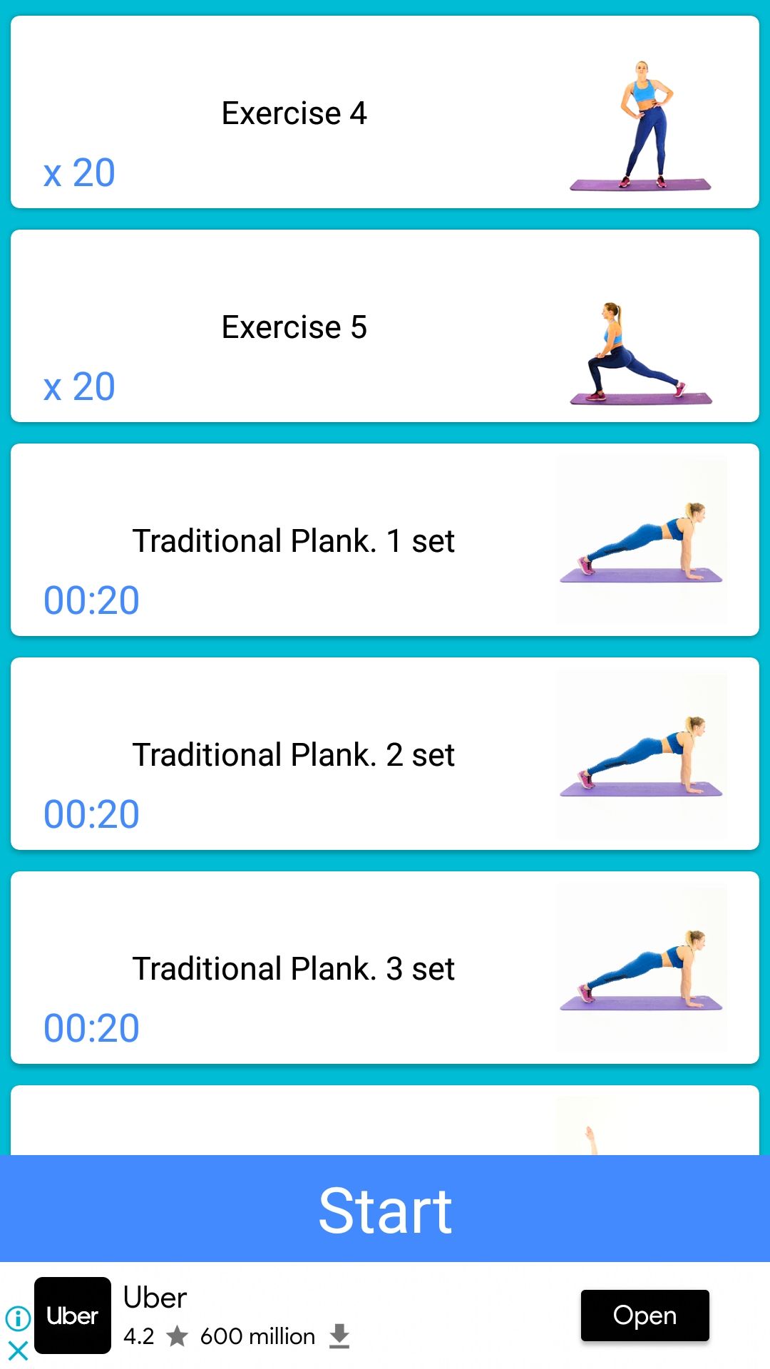 Plank Workout 30 Days mobile app exercises