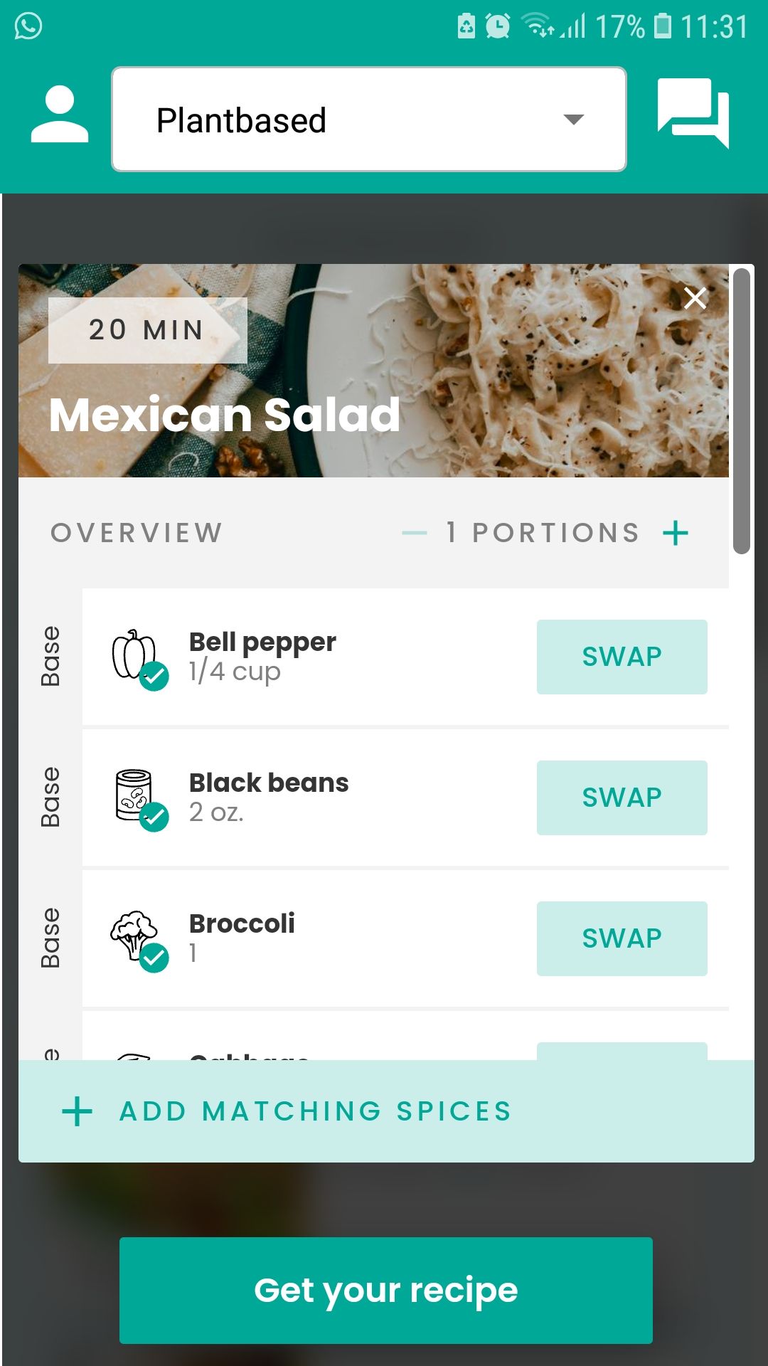 Plant Jammer mobile food app recipe