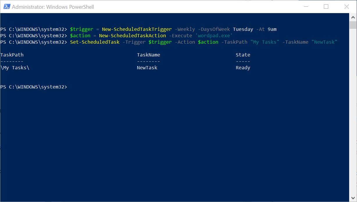 Editing a scheduled task in PowerShell