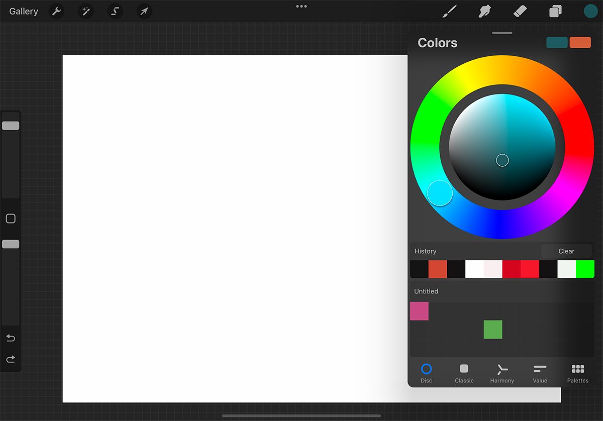 تب Procreate Colors.