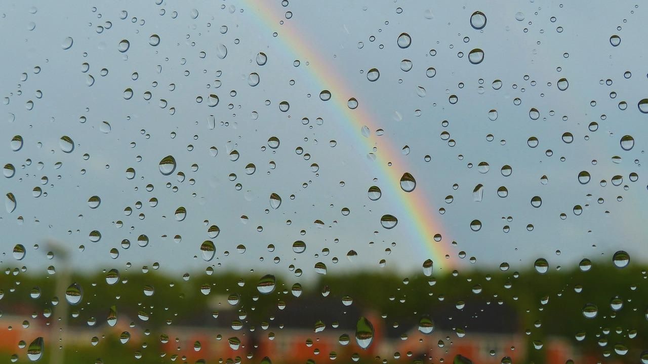 Rainbow through window