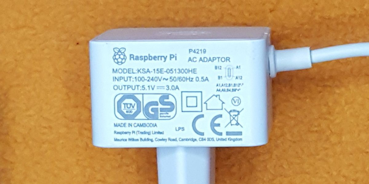 Power ratings of an Official Raspberry Pi Adapter