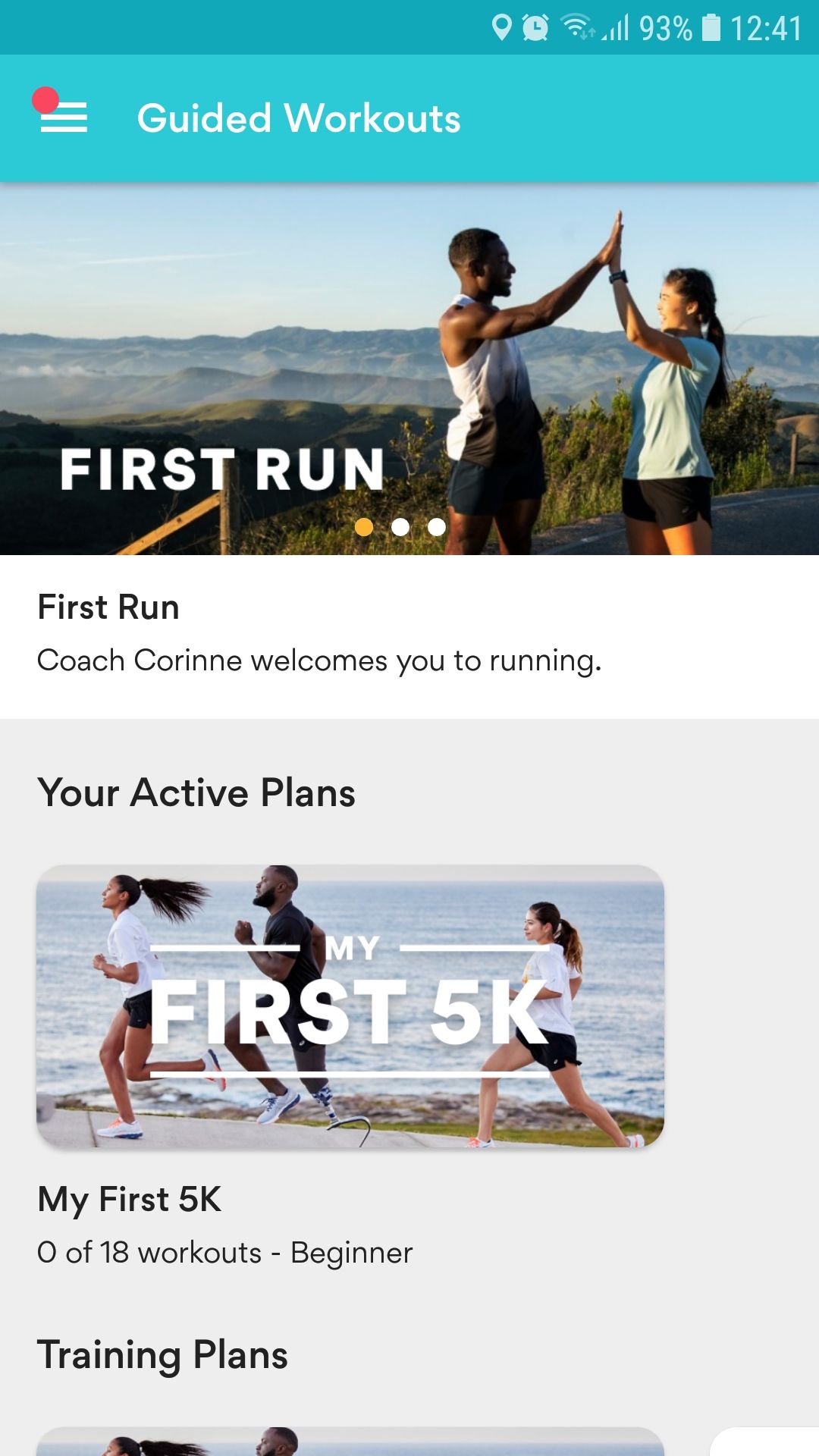 Runkeeper running tracker mobile app first run