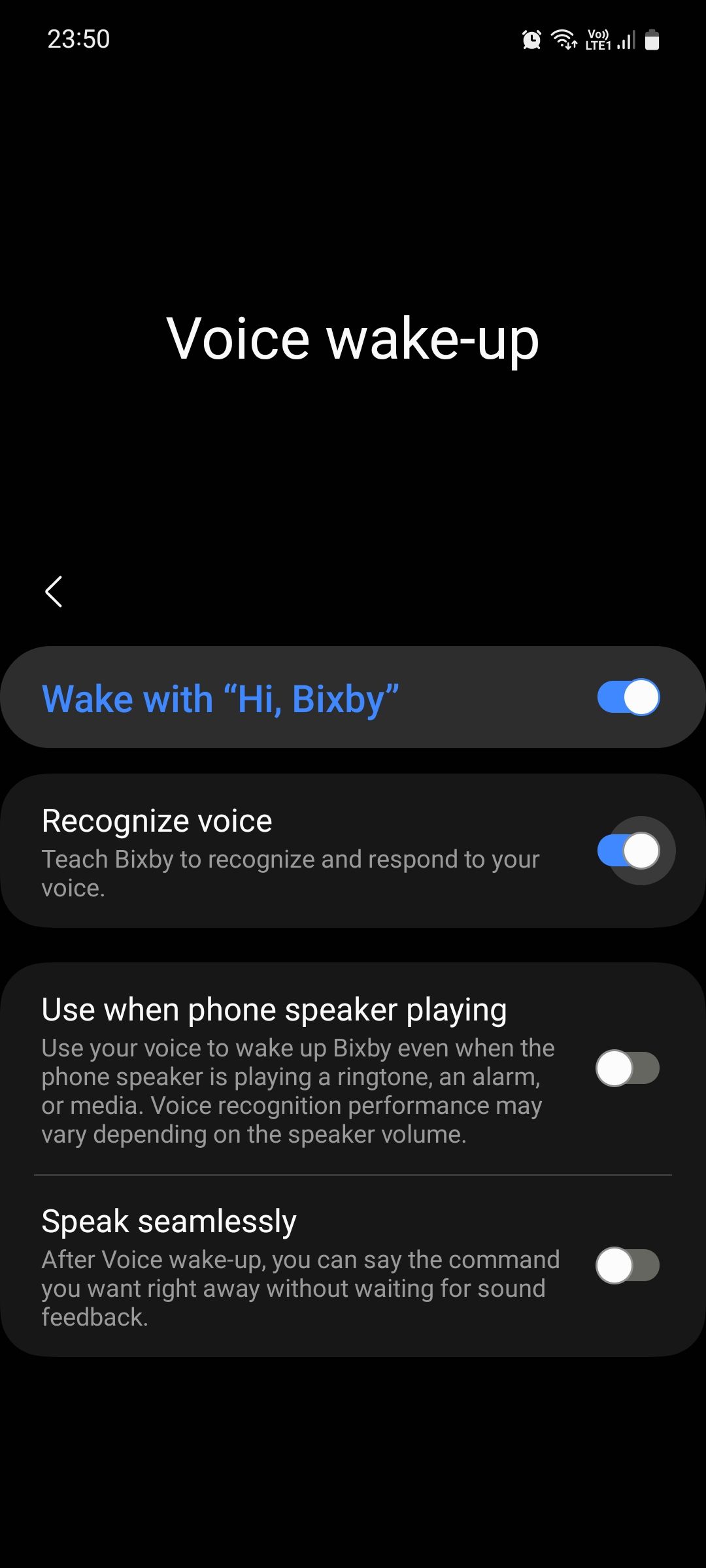 Samsung Bixby Voice wake up Recognize voice wake up