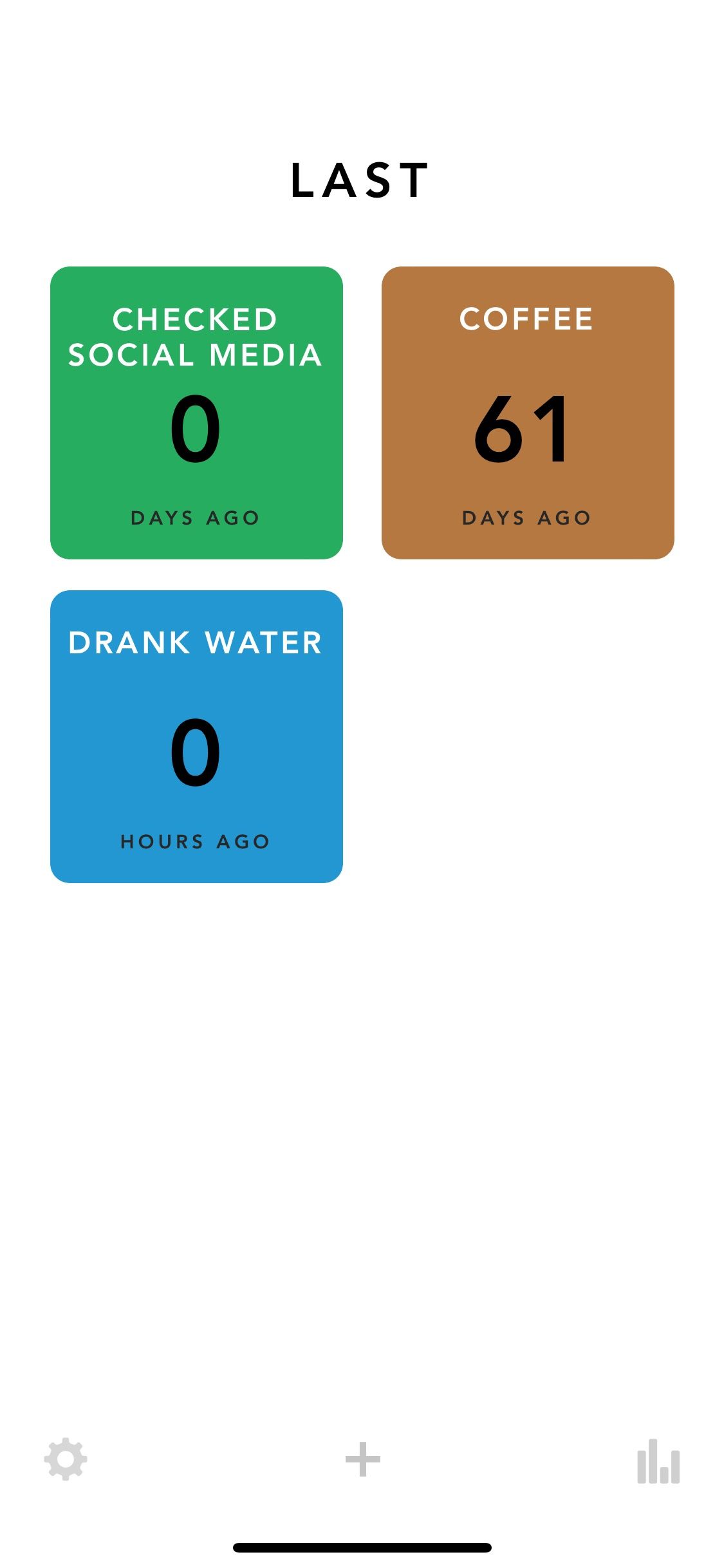 Screenshot of Last app showing information tiles