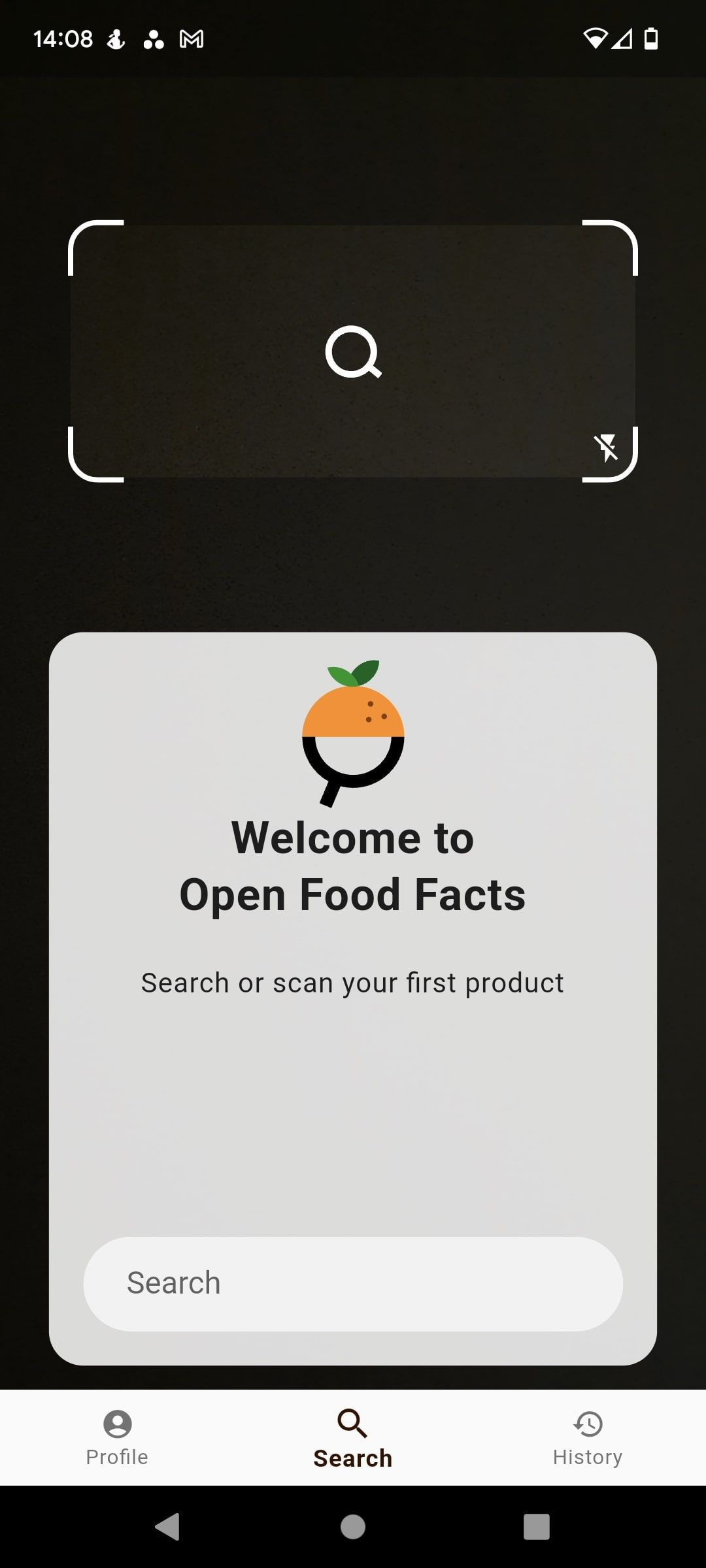 Open Food Facts NEW design scanner page